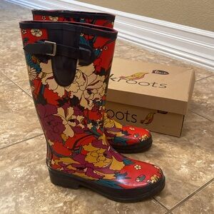 Rain boots of bright floral unique design